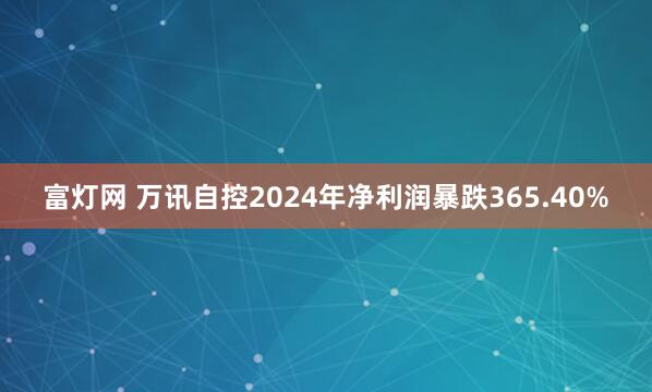 富灯网 万讯自控2024年净利润暴跌365.40%